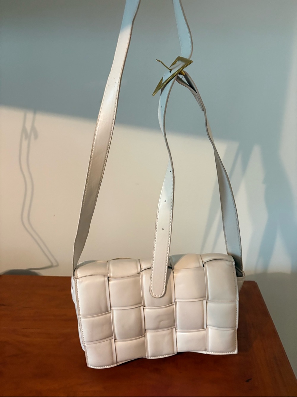Cream woven padded shoulder bag quiet luxury minimalist purse - Picture 12 of 13